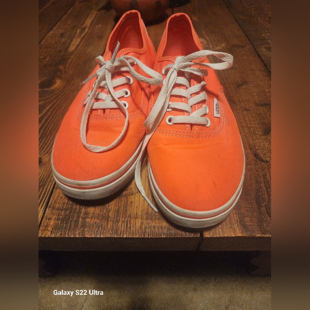 (Neon) Coral Low Vans (Size 6.5 US men/8 women’s)